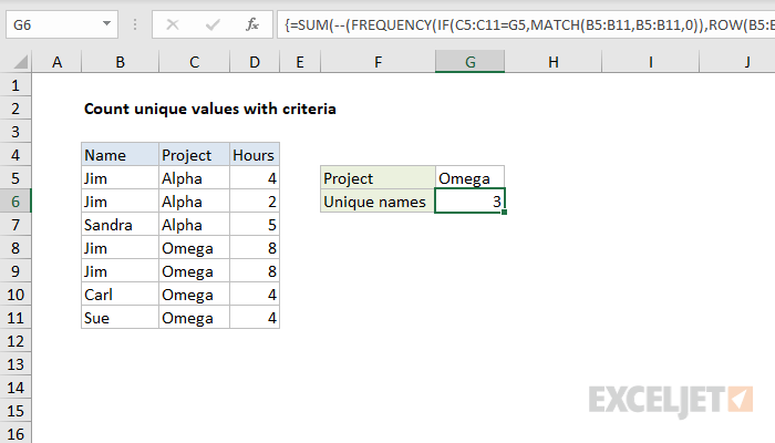 Excel Formula List Unique Text Values